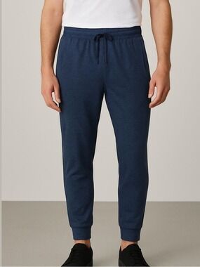 NOBULL men’s jogger style lounge pants lightweight heathered navy blue sz medium